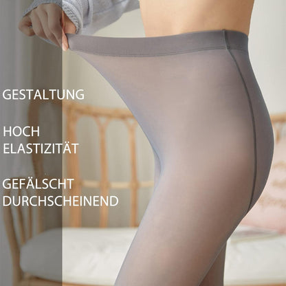 CM C&M WODRO Women's Fleece Lined Tights Fake Translucent Thermal Leggings Winter Sheer Warm Tights Footless Tights