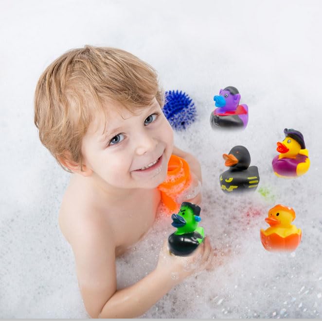 36 Pcs Halloween Rubber Ducks,Baby Showers Accessories Jeep Duckies Bath Toys for Kids Halloween Party Favors,Gift Exchange (Halloween)