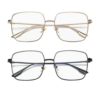 Dollger Blue Light Blocking Glasses women Anti Glare UV Filter Computer Gaming Glasses Retro matal square Eyeglasses Frame BLACK And Gold