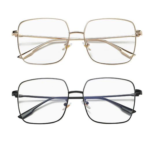 Dollger Blue Light Blocking Glasses women Anti Glare UV Filter Computer Gaming Glasses Retro matal square Eyeglasses Frame BLACK And Gold