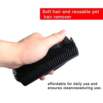 Godiyyer Rubber Pet Hair Removal Brush Lint & Cat Dog Hair Remover Brush Pet Silicone Lint and Debris Remover for Cleaning, Grooming, Home,Black