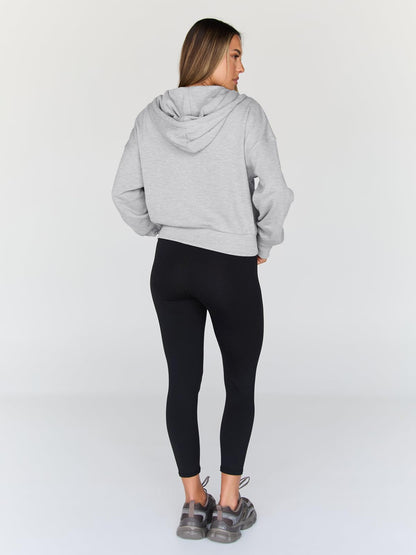 Trendy Queen Hoodies for Women Full Zip Up Cropped Sweatshirts Jackets Casual Comfy Gym Tops Fall Outfits Winter Clothes 2025 Cute Y2k Fleece Sweaters Teen Girls Pullover Grey M