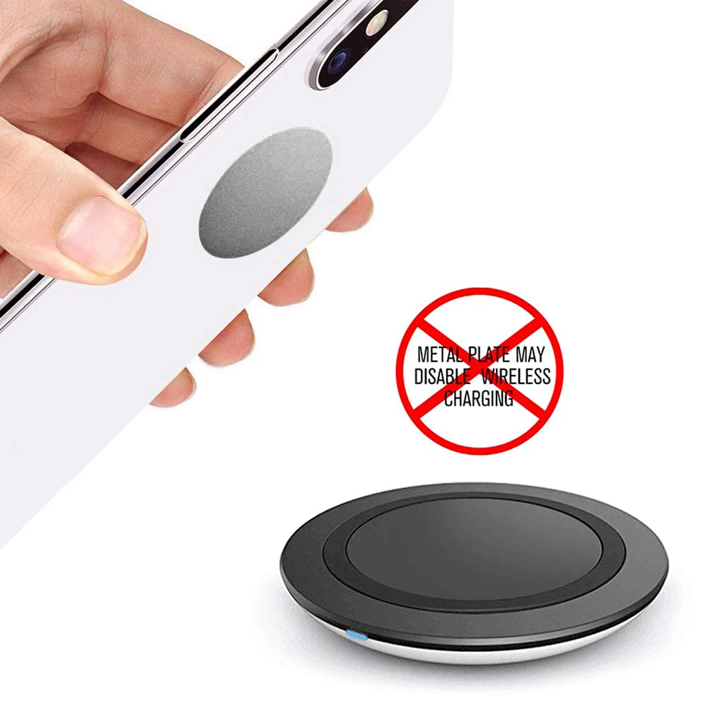 5 Pcs Adhesive Thin Metal Plates for Magnetic Mounts, Metal Plates for Phone Case,Metal Plates Disc for Iphone Phone Magnet/Car Cell Phone Automobile Magnet Cradles, 2 Rectangle & 3 Round, Black