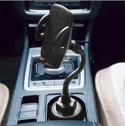 Cup Car Phone Holder for Car,Universal Adjustable Gooseneck Car Phone Holder - 360° Rotatable Dashboard Clip Mount for Smartphones 4-7.5 Inches,Black.