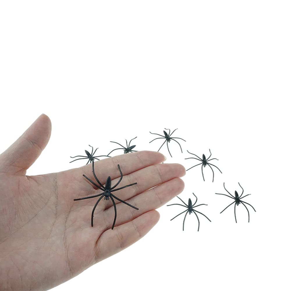 FAZHBARY 20 PCS Scary Plastic Spiders Small Fake Spider Joke Toys for Halloween Prank Props Decorations