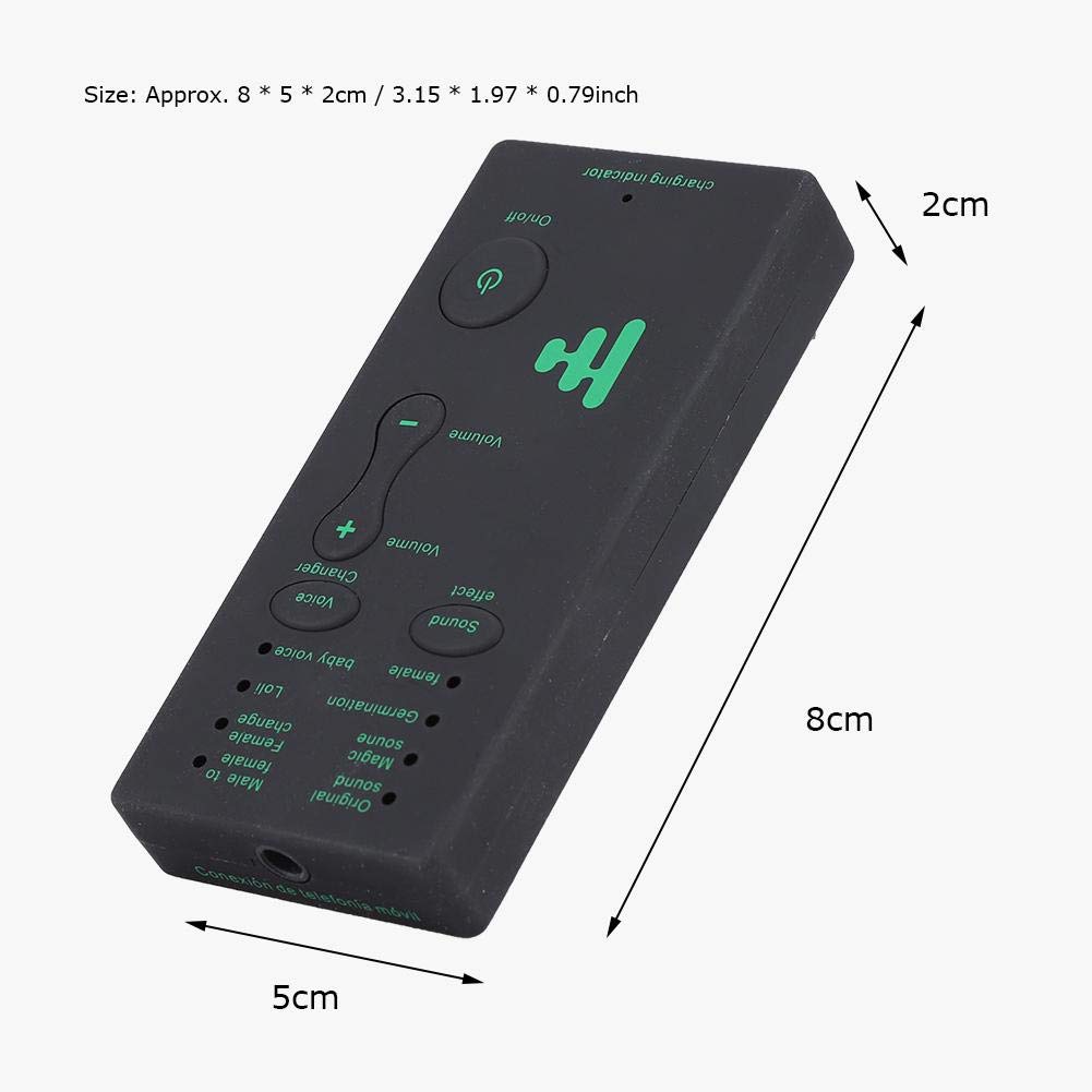 2.95 x 1.38 x 0.43inch Voice Changer for Portable Microphone Sound Effect Live Broadcast Voice Disguiser for Mobile Phone PC Laptops Games