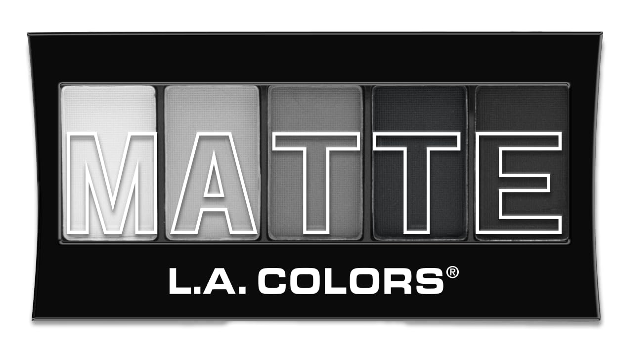 L.A. COLORS 5 Color Matte Eyeshadow Palette, Black Lace CEM475