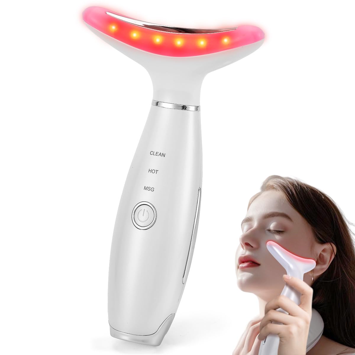 LATME Facial Massager,Neck Face Massager Tool,3 Mode Massage with Heat,Portable Beauty Instrument for Skin Care Women Gift