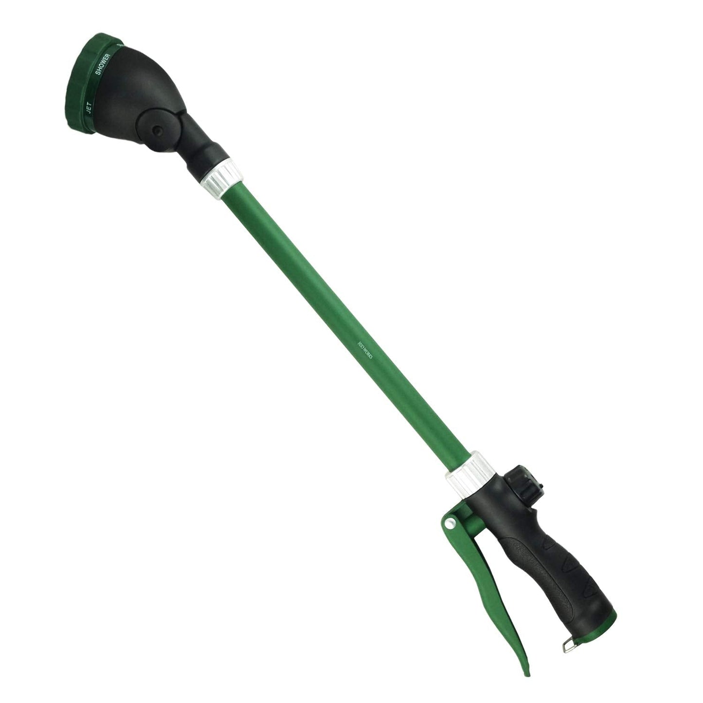 H2O WORKS Heavy Duty 21 Inch Watering Wand with Pivoting Head, Adjustable Water Sprayer Wand with Ergonomic Handle, Spray 6 Watering Patterns, Perfect for Watering Hanging Plants