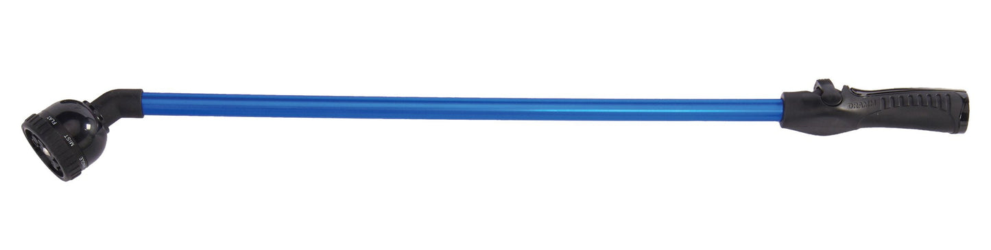 Dramm Rain Select Rain Wand – 9-Pattern Adjustable Spray Head with One Touch Thumb Valve – 30 Inches Long, Blue