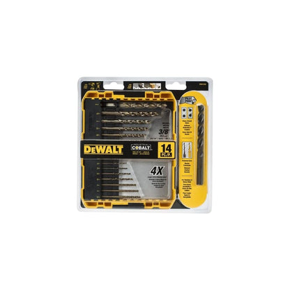 DEWALT Cobalt Alloy Steel Drill Bit Set with Pilot Point, 14-Piece (DWA1240)