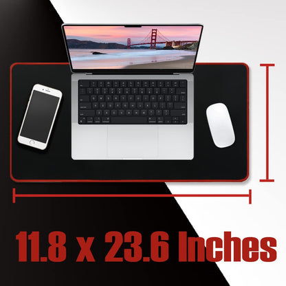 Large Gaming Mouse Pad Mat 11.8x23.6 Inches with Red String Stitched Edge Non-Slip Rubber Base Washable Resilient for Office Home Computers Laptop Table Mouse Pads Mats Accessory