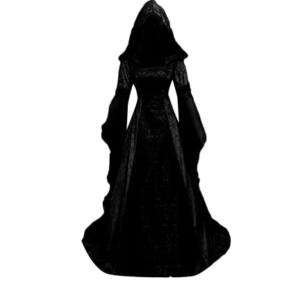 Kahbin Women Hooded Gothic Dress Medieval Corset Renaissance Dress Victorian Dress Halloween Costume