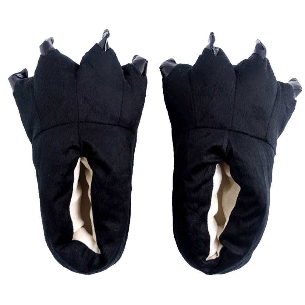 Honeystore Unisex Soft Plush Home Slippers Animal Costume Paw Claw Shoes Black M