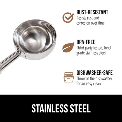 GORILLA GRIP Stainless Steel Cookie Scoop for Baking, 2 TBSP, Multipurpose Melon Baller, Meatball Spring Scoops, Perfect Portion Sizes, Easy Food Release, Scooper Size 40, BPA-Free Kitchen Tool, Black