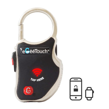 eGeeTouch Smart Travel Padlock with Patented Dual Access Technologies (NFC + BT), Vicinity Tracking, etc. (BLACK)