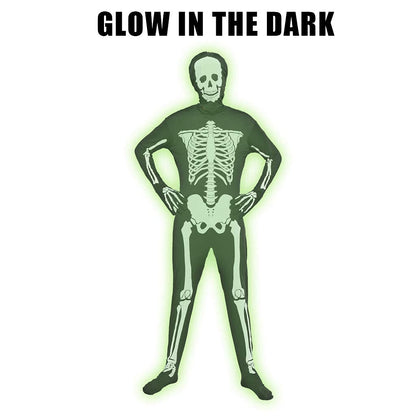 EraSpooky Halloween Men Skeleton Jumpsuit Costume Luminous Skull Skin Full Body Tights Suit (XX-Large)