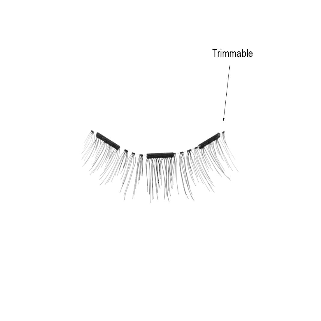 Lash'd Up Magnetic Eyelashes Without Eyeliner 3 Magnets (Can also be worn as Dual Magnets) Full Eye Snap-on Set Soft Faux Silk Vegan (Very Natural)