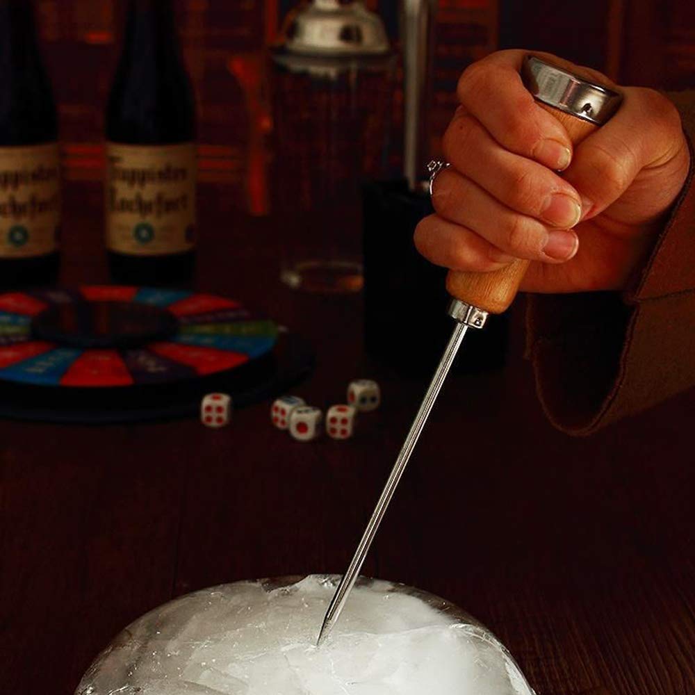 Fireboomoon 3 Pack Stainless Steel Ice Pick with Safety Wooden Handle for Home Kitchen Restaurant Bar(8.5 Inches)