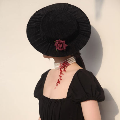 Handmade Dripping Blood Imitation Pearls Necklace Vampire Choker Party Costume Women