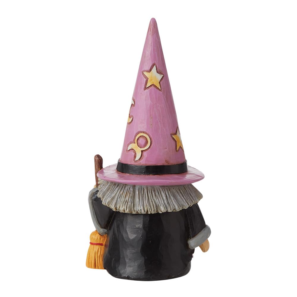 Enesco Jim Shore Heartwood Creek Halloween Witch Way Gnome Figurine, 6.5 Inch, Multicolor