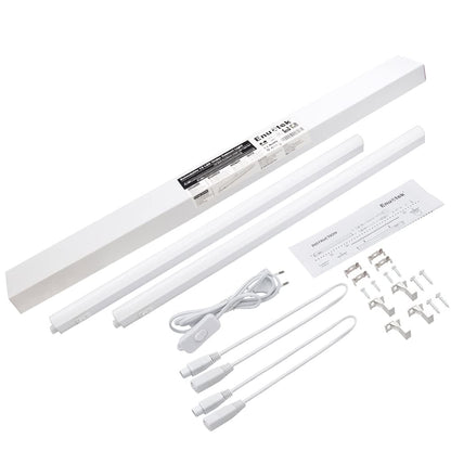 ENUOTEK Connectable LED Kitchen Under Cabinet Lamps Light Strips, 2 x 8 W LED Under-Unit Lights, Wall Lights with Switch and Power Plug, Neutral White 4000 K, Length 573 mm, 2 Bulbs