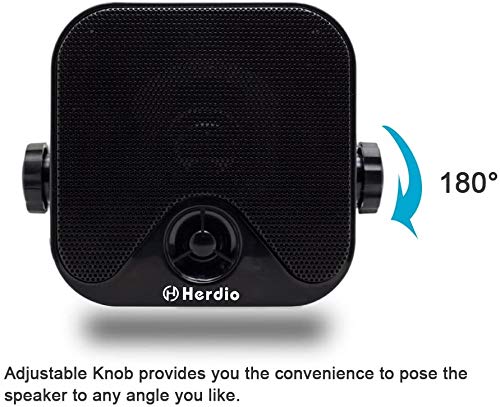 4 Inches Heavy Duty Waterproof Boat Marine Box Outdoor Speakers Surface Mounted for Skid Steer ATV UTV RZR Golf Cart Tractor Powersports Boat Truck Jeep