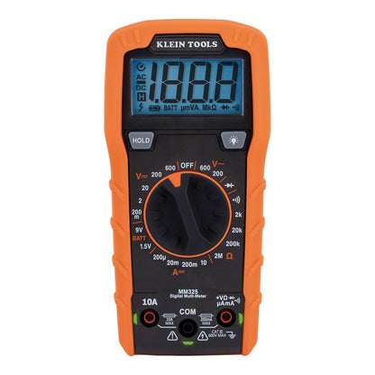 Klein Tools MM325 Multimeter, Digital Manual-Ranging 600V AC/DC Voltage Tester, Tests Batteries, Current, Resistance, Diodes, and Continuity