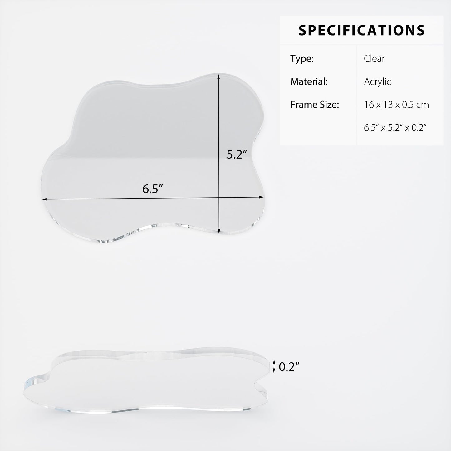 Leadiy Acrylic Coaster Decorative Plates, Irregular Bar Drink Coaster, Clear Cloud Shape Coffee Cup Coaster, Perfect for Tabletop Protection and Accessories Display.(Clear)