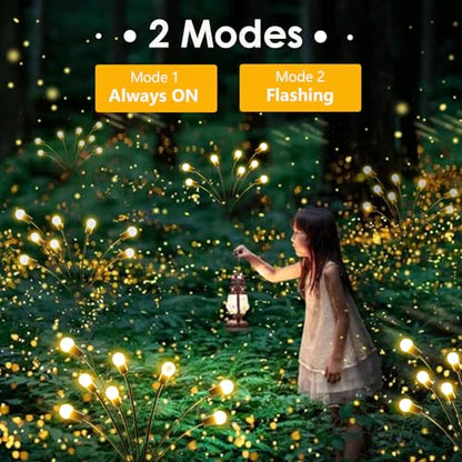 6-Pack Solar Garden Lights, 48 LED Solar Lights Outdoor for Garden Decor, Waterproof Firefly Light Outdoor (Sway by Wind), Swaying Light for Outside Yard Pathway Landscape Decorations (Warm White)