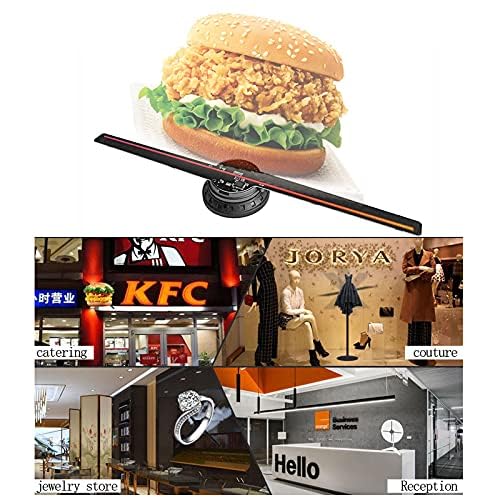 3D Hologram Fan, Hologram Fan Projector Screwless Led Lights with App and WiFi, HD LED 2000*1444PX Resolution, and Bluetooth for Bar, Shop, Halloween, Christmas(16.5 " (WiFi+remote control+Bluetooth)）