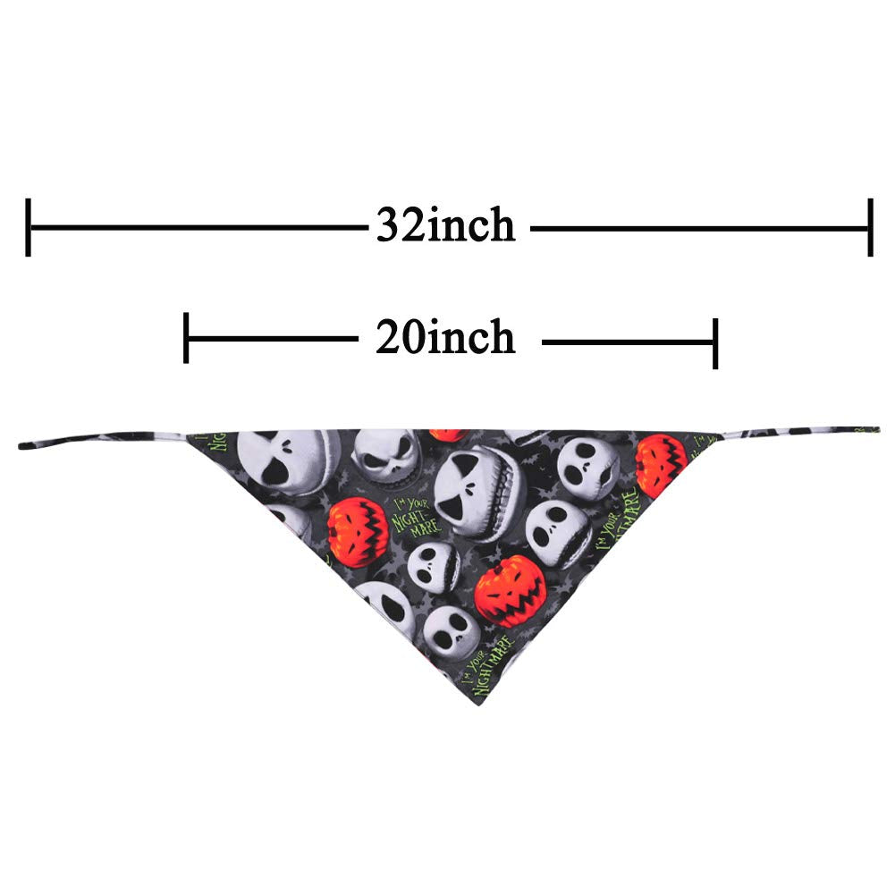 KZHAREEN Halloween Dog Bandana Reversible Triangle Bibs Scarf Accessories for Dogs Cats Pets Large