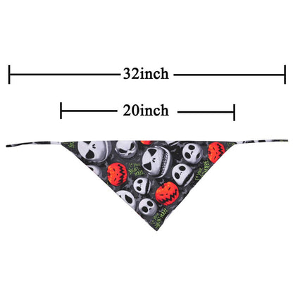 KZHAREEN Halloween Dog Bandana Reversible Triangle Bibs Scarf Accessories for Dogs Cats Pets Large