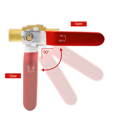 4/10/20pcs PEX Ball Valves, 3/4" PEX Brass Full Port Shut Off Ball Valve, Full Port Shut-off Ball Valve, Quarter Turn HOT (RED) COLD (BLUE) of Water Stop Shut off (3/4", 10pcs)