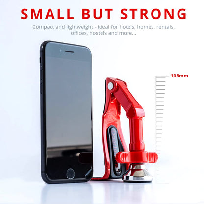 DoorJammer Portable Door Lock Brace for Home Security and Personal Protection, Red, DJ3