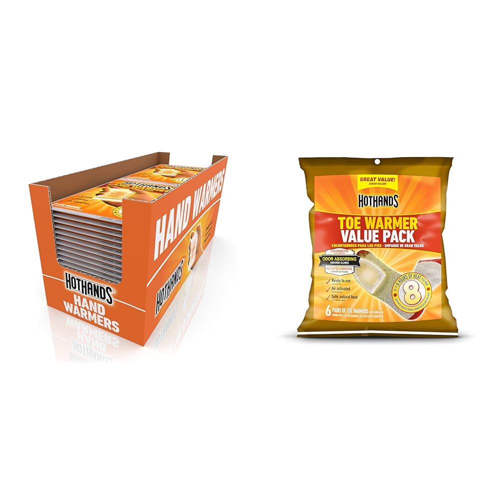 HotHands Hand Warmers - Long Lasting Natural Odorless Air Activated Warmers & Toe Warmers - Long Lasting Safe Natural Odorless Air Activated Warmers - Up to 8 Hours