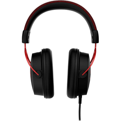 HyperX Cloud Alpha Gaming Headset Headphone Wired Detachable Noise Cancelling Microphone Dual Chamber Drivers Memory Foam Over-Ear Soft Leatherette for PC Xbox Nintendo Switch PS4 Black Red (Renewed)