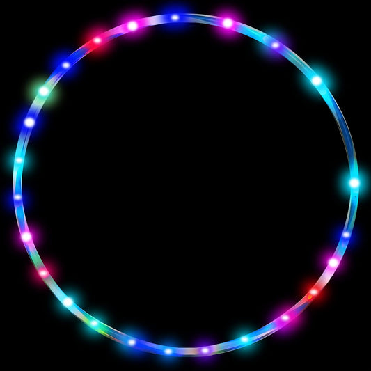 LED Hoop Dance Fitness Exercise Light Up Hoop for Kids & Adults, Auto Color Changing Strobe Glow Light, 36in (2 AA Batteries Needed, Not Included)