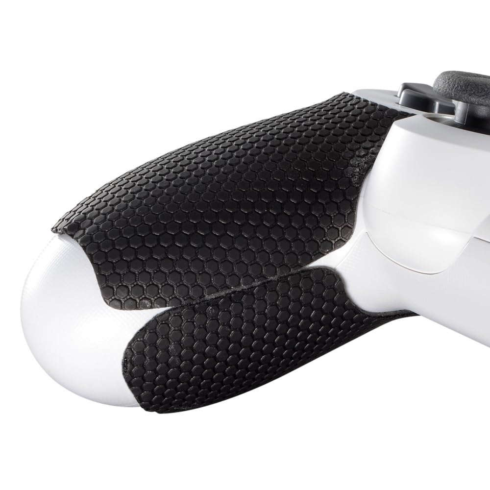 eXtremeRate Black Anti-Skid Sweat-Absorbent Controller Grips for ps4 Controller, Professional Textured Soft Rubber Handle Grips for ps4 Slim Pro Controller - Improve The Grip and Comfort