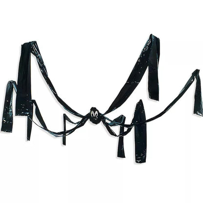 Giant Hanging Black Plastic Spider Halloween Decoration - 20ft (1 Pc.) Perfect Spooky Addition for an Unforgettable Halloween Night