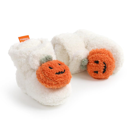 GDSDYM Baby Booties Cozy Christams Slippers Soft Baby Halloween Pumpkin Shoes Winter Warm Infant Newborn Crib Sock Shoes First Walkers