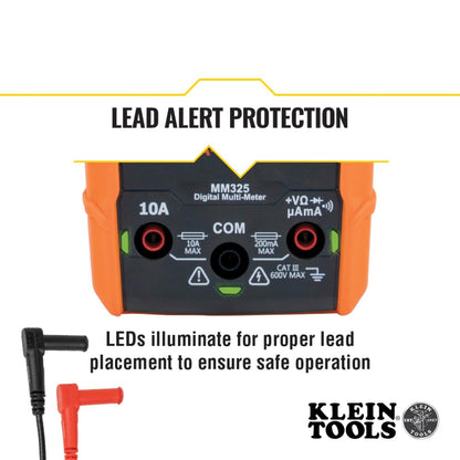 Klein Tools MM325 Multimeter, Digital Manual-Ranging 600V AC/DC Voltage Tester, Tests Batteries, Current, Resistance, Diodes, and Continuity