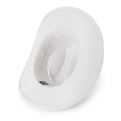 DRESHOW Classic Western Felt Cowboy Cowgirl Hat for Women Men Outdoor Wide Brim Belt Buckle Retro Panama Hat Unisex Rolled up Caps