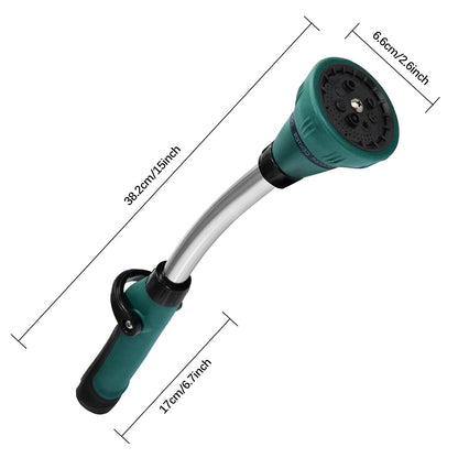 Cytheria Watering Wand,15 in Garden Hose Nozzle Sprayerwith 8 Adjustable Watering Patterns Rain Wand and Thumb Control Shut Off Valve for Car Washing,Watering Seedling Beds,Flowers,Lawn (Green)