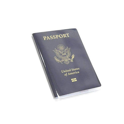 Clear Transparent Frosted Passport Cover Holder Case Organizer ID Card Travel Protector (Clear x1 + Frosted x1)