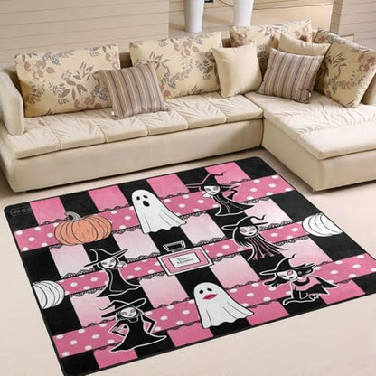 Large Rug 4x5 Comfy Carpet Living Room for High Traffic Areas in Living Room, Bedroom (4'x5' Natural)-Halloween Perfume Beauty Witch