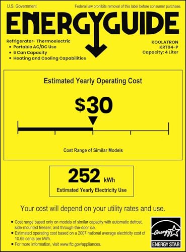 Koolatron Mini Fridge - Refrigerator for Bedroom Office, Portable Table Top Beverage Cooler, 12V 110V Refrigerador For Drinks, Soda, Wine, Breast Milk, Use In Car, Dorm, Outdoor, Patio, 8 Can