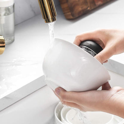 DOWAN 20oz Ceramic Cereal Bowls - 6 White Kitchen Soup Bowls Set - Deep White Bowls for Soup, Cereal and Salad, Microwave and Dishwasher Safe