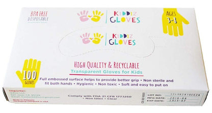 Kiddiz Gloves: Eco-friendly Disposable Gloves for Kids Ages 3 - 8 (100 count)