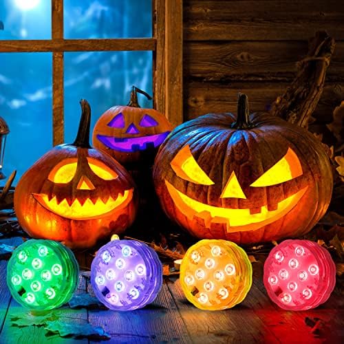 Led Pumpkin Lights for Halloween Decorations, Halloween Pumpkin Lights with Remote Battery Operated for Inside Pumpkins Outdoor